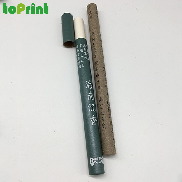 Custom Recycled Slim Cylinder Eco Friendly Paper Tube For Incense Stick Packaging