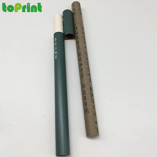 Custom Recycled Slim Cylinder Eco Friendly Paper Tube For Incense Stick Packaging