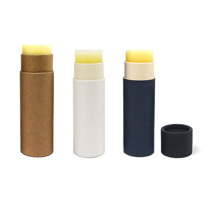 Biodegradable 0.3 oz Lip Balm Tube Packaging Kraft Paper Cardboard Tube For Deodorant Container Cylinder Packaging