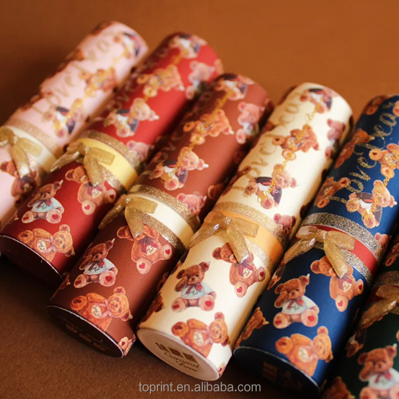 Recycled Lipstick Tubes With Sleeve Teddy Bear Custom Hot Stamping Eco Friendly Lip Balm Container Cosmetic Paper Tube Packaging