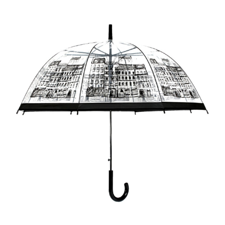 Customized 2020 New Fashion Raining  Transparent Dome Umbrella for women men children