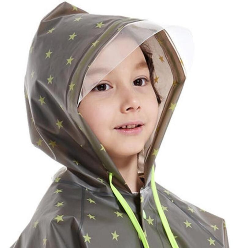 2022 new cute kids boys girls backpack clear EVA raincoat