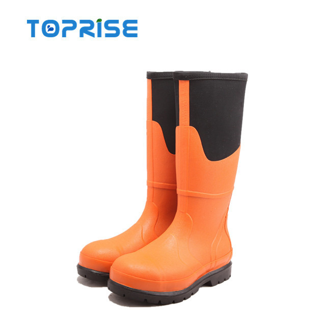 American Neoprene Steel Toe Protective Safety Rubber Rain Boot for Men