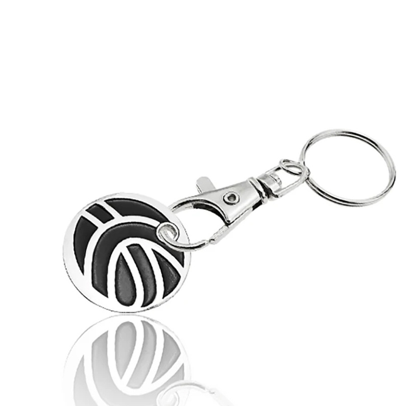 Hot sale shopping cart coin key chain trolley shopping trolley tokens key ring