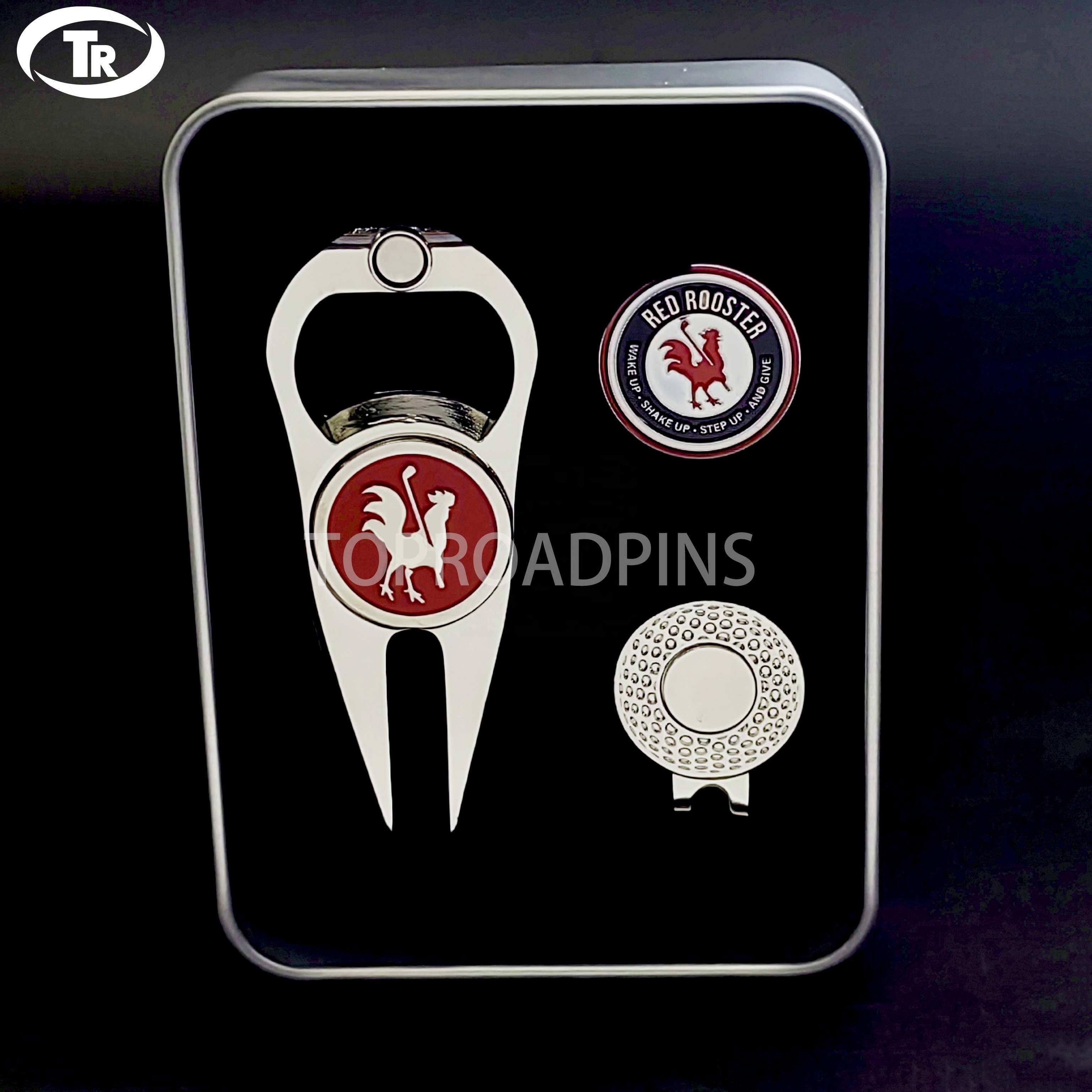 Wholesale Zinc Alloy Sublimation Blank Custom LOGO Marker Golf Divot Tool Lighter With Ball Marker