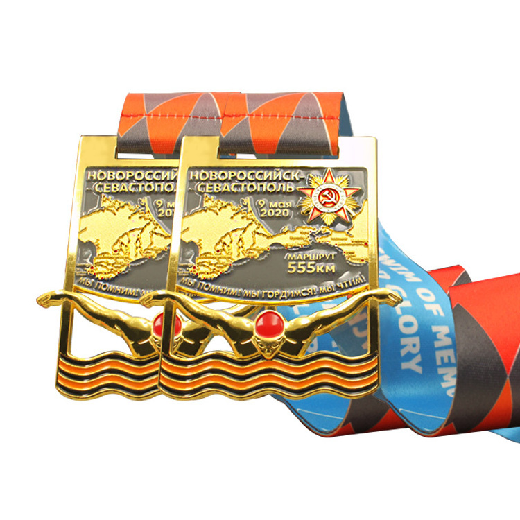 Manufacture personalized blank 3d sports die casting soft enamel custom gold silver bronze championship awards medal of honor