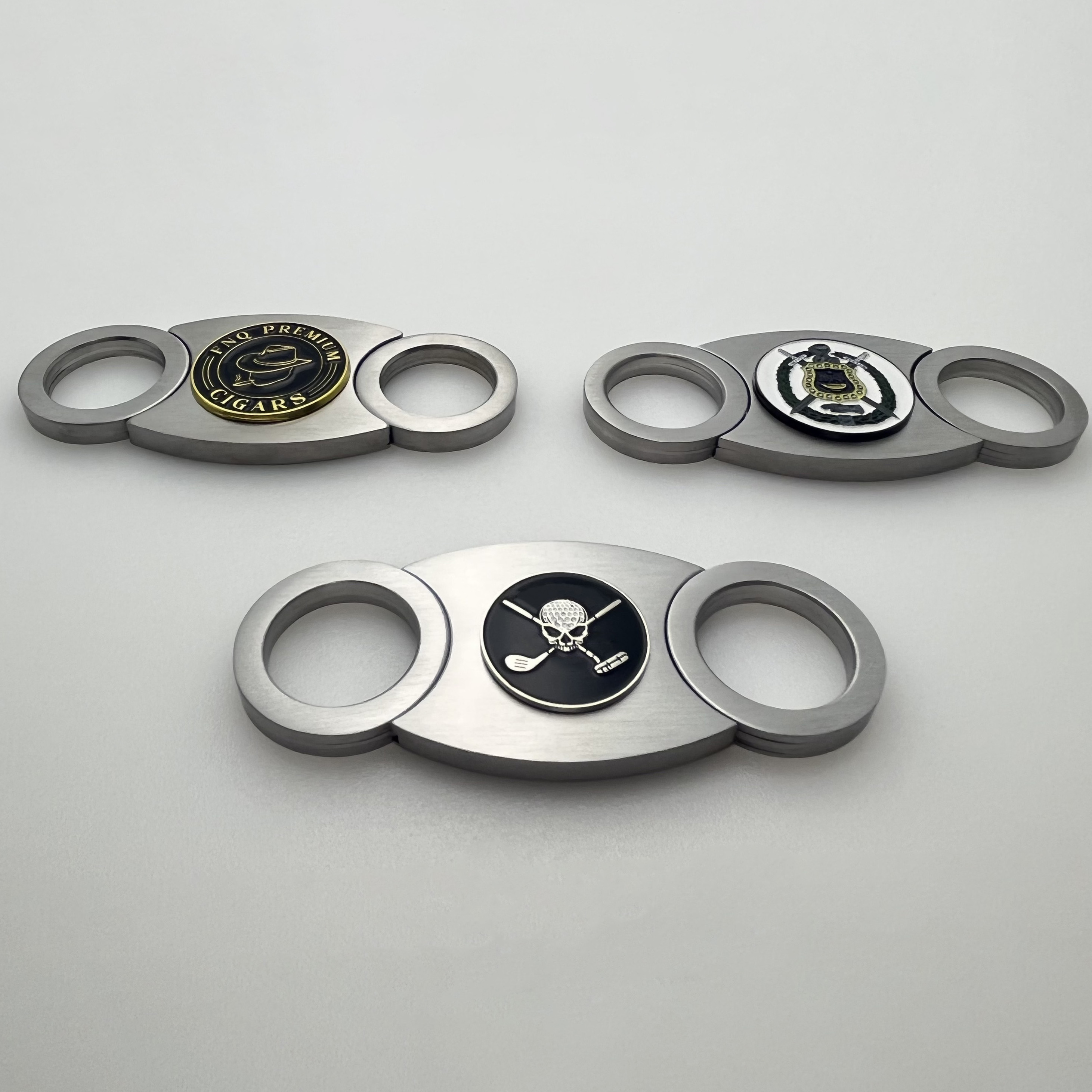 Custom High Quality Stainless Steel Label Printing zinc  Premium Perfect Cigar Cut Cigar Cutters Sclier luxury Set