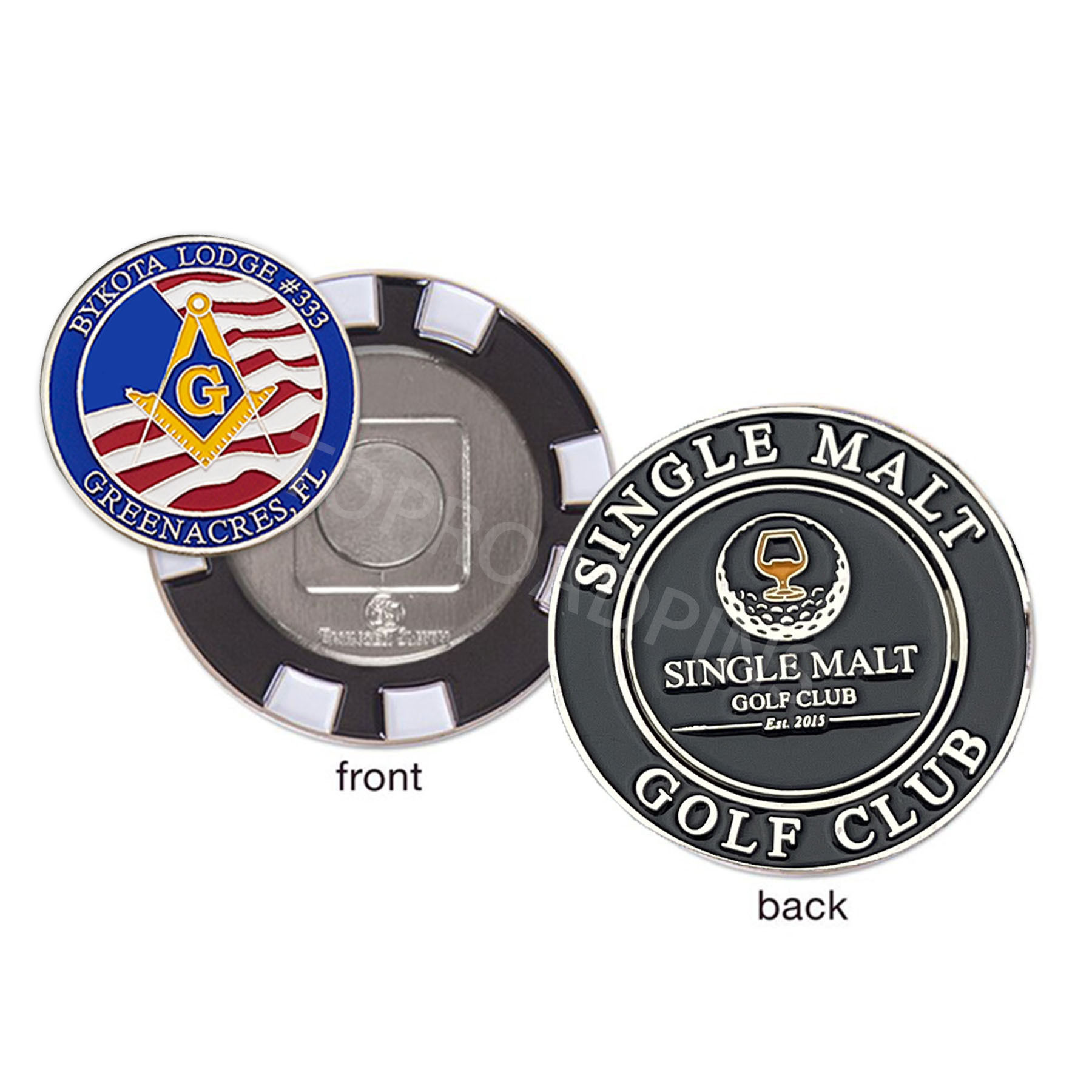 Wholesale Golf Ball Marker Blank 40Mm Metal Custom New Magnetic Golf Poker Chip To Hold Ball Marker