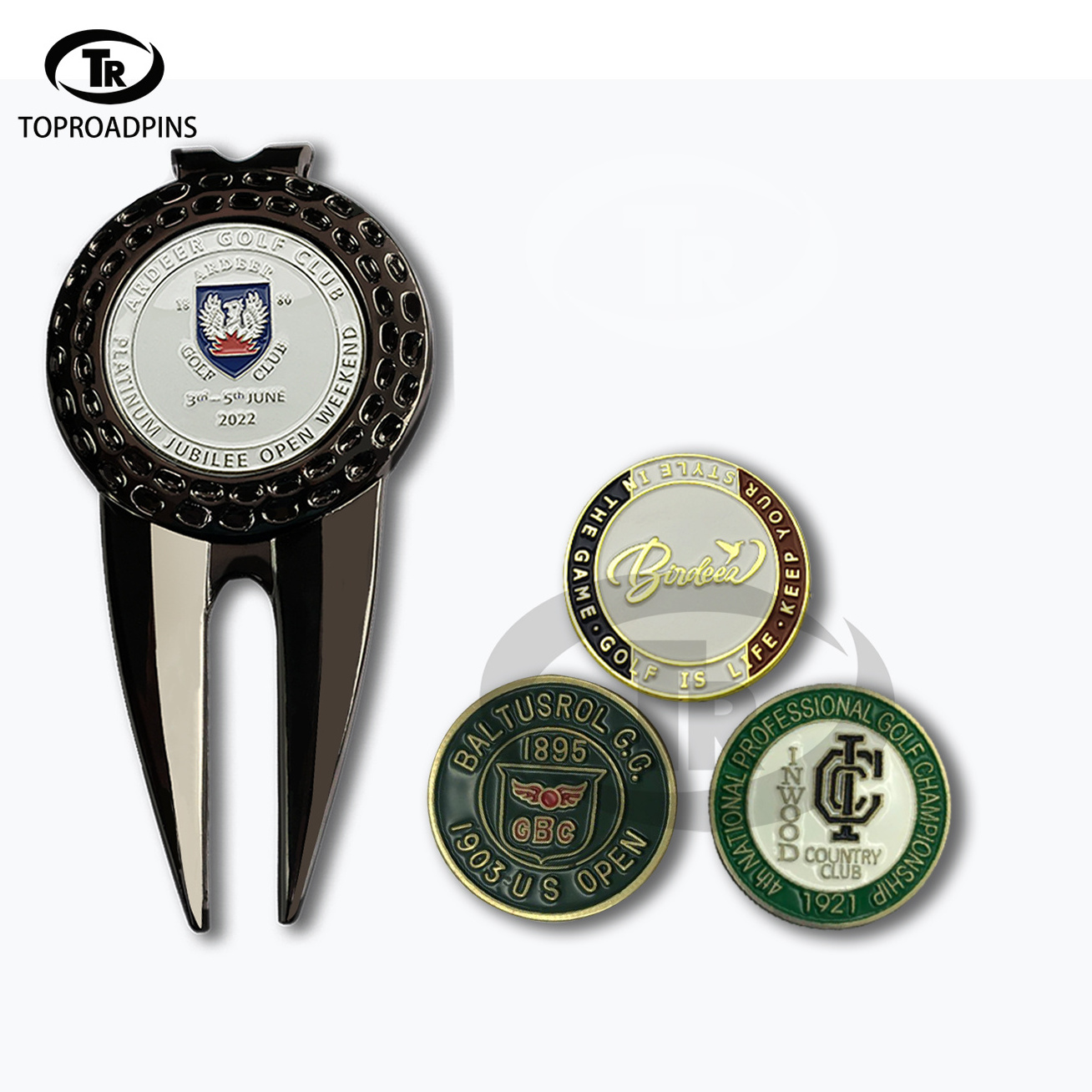 Golf divot repair tool hat clip poker chip with blank magnetic customizable magnet generic golf edged ball marker custom logo