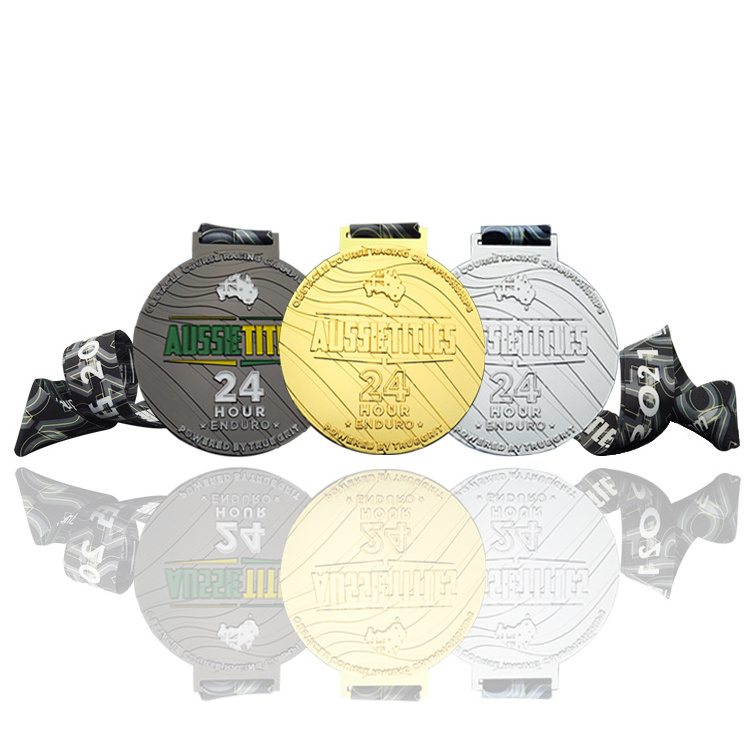 Zhongshan Factory custom Cheap Price ODM Bespoke  Metal gold medal Souvenir fine Sports Medal With Ribbon