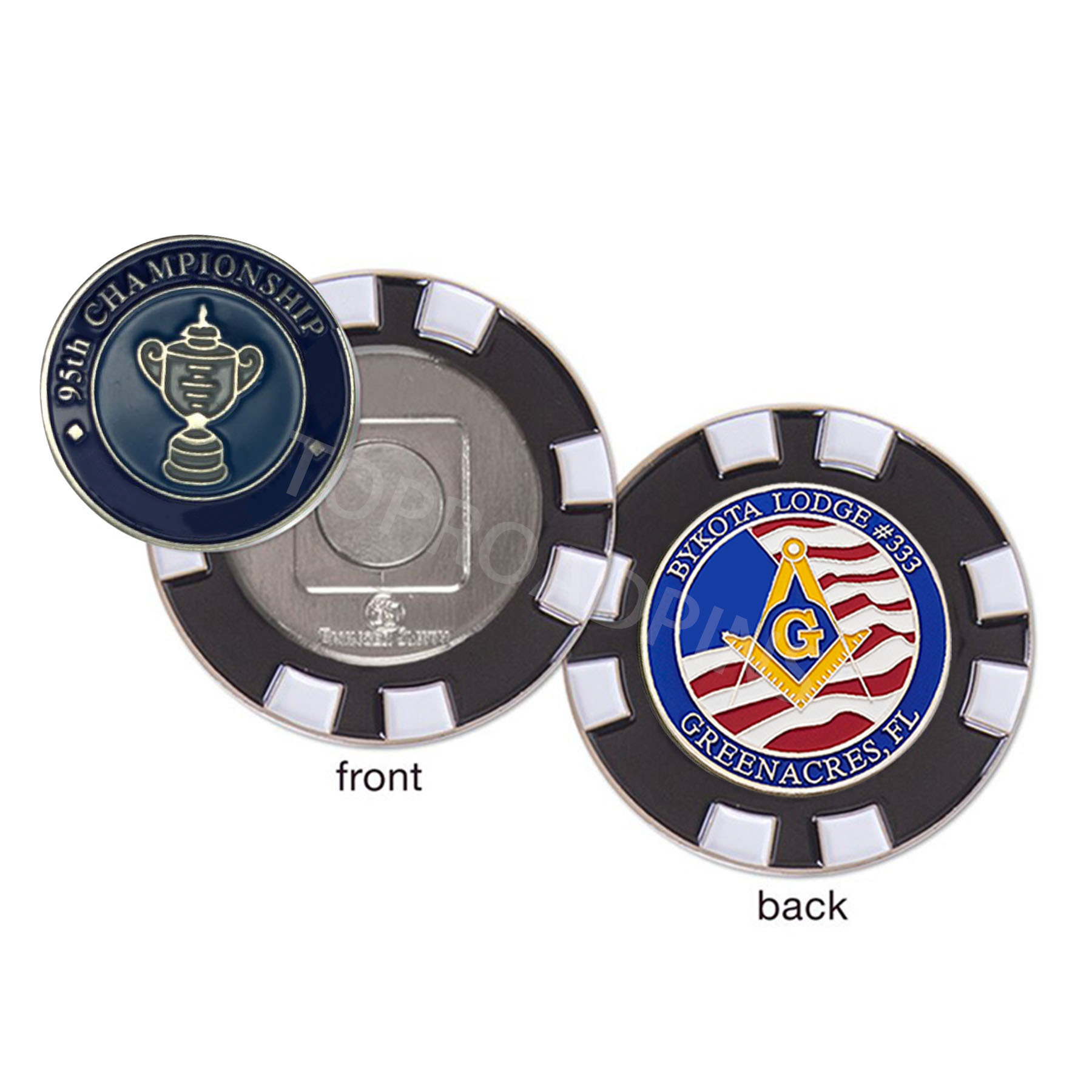 Wholesale Golf Ball Marker Blank 40Mm Metal Custom New Magnetic Golf Poker Chip To Hold Ball Marker