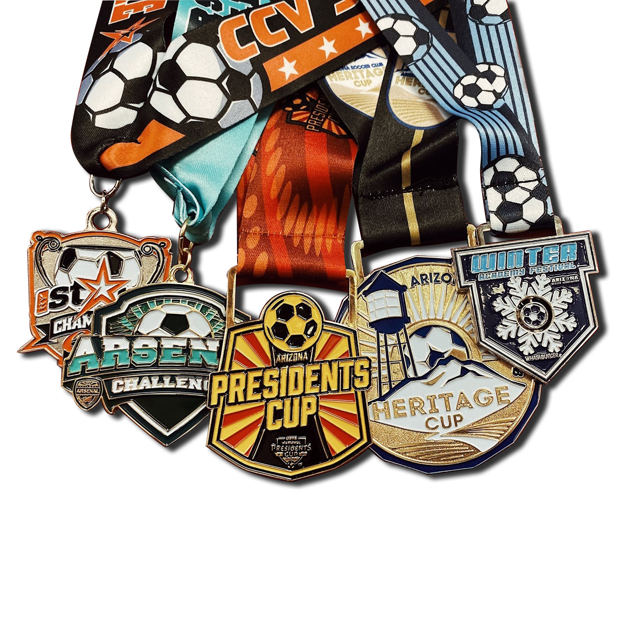 promotional oem high quality low price manufacture custom metal die cast kid soccer american football sport big medals