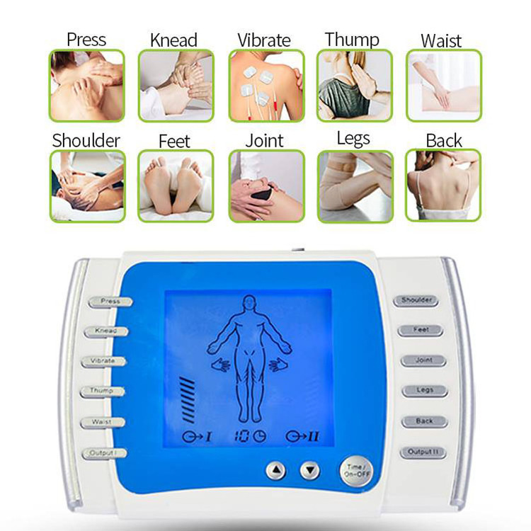 Dual Channel EMS TENS Digital Therapy Back Pain Relief Device for Physical Body Massage Home Healthy Care