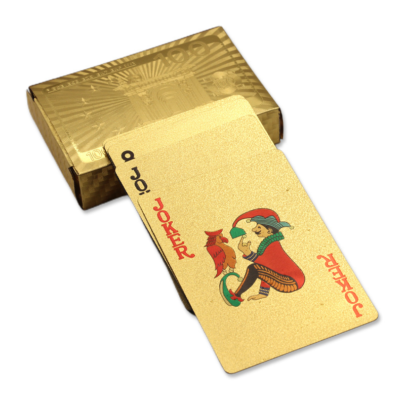 Luxury Quality Wooden Box Waterproof Deck of Card Poker Gold Playing Cards Dubai