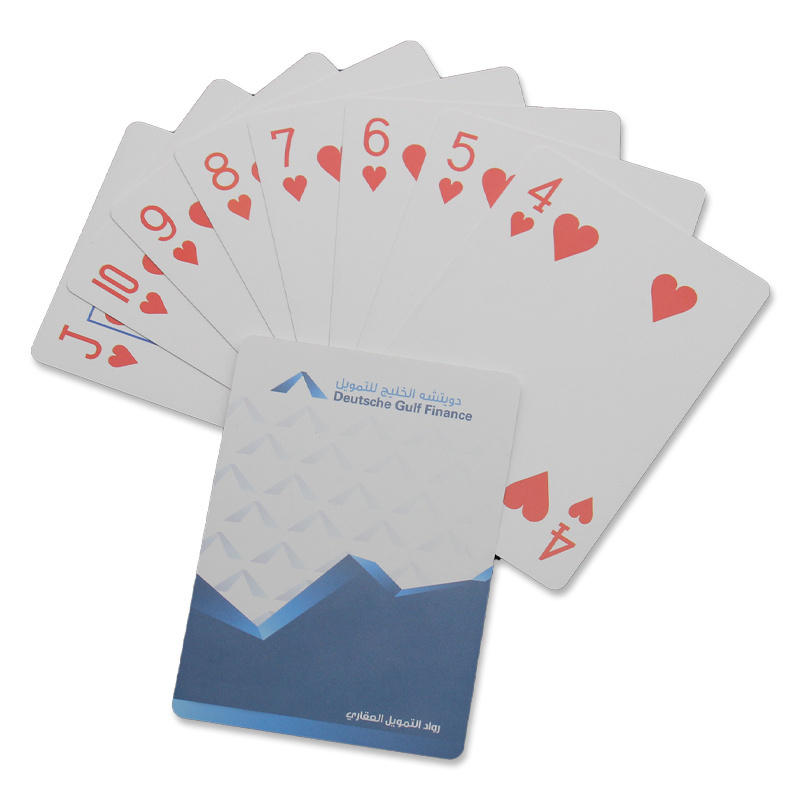 Custom Logo Branded Unique Bulk Personalised Playing cards Poker 280gsm Blue Core Paper Playing Card