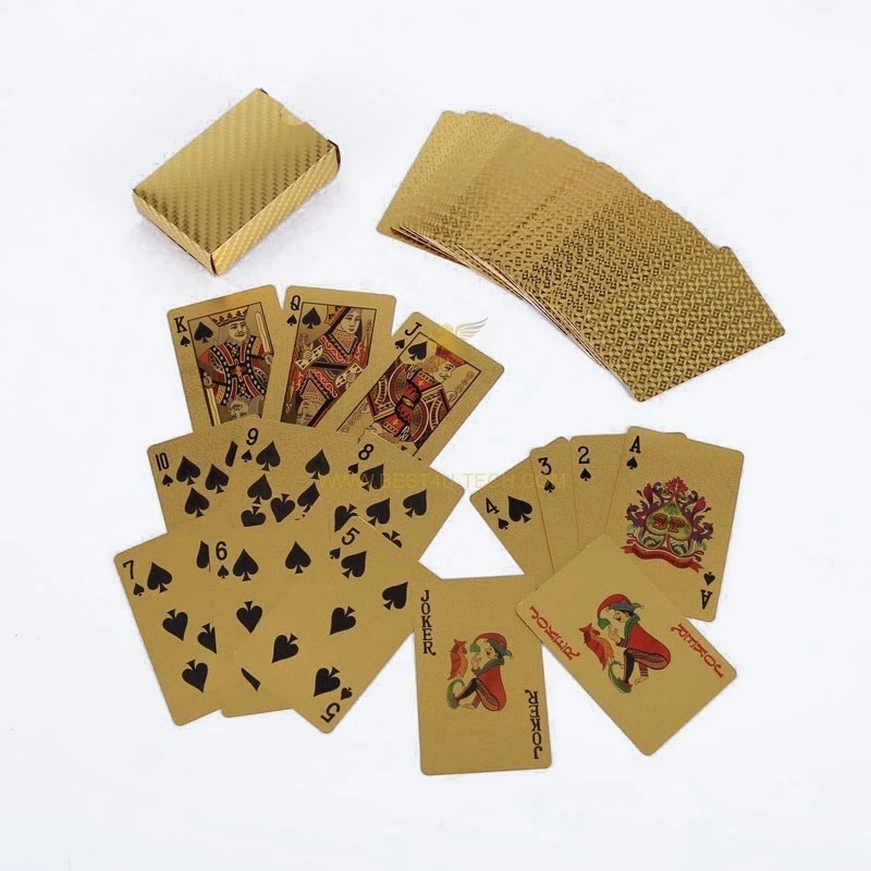 2023 Best Price Classic Gold Foil Plated Poker America Gift Plastic Playing Game Card Box