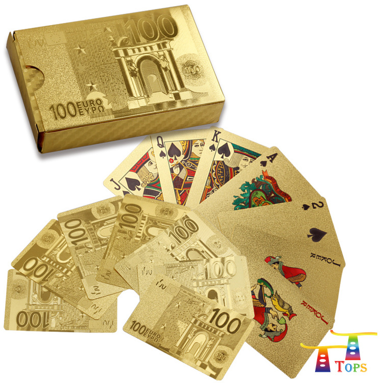 2023 Best Price Classic Gold Foil Plated Poker America Gift Plastic Playing Game Card Box