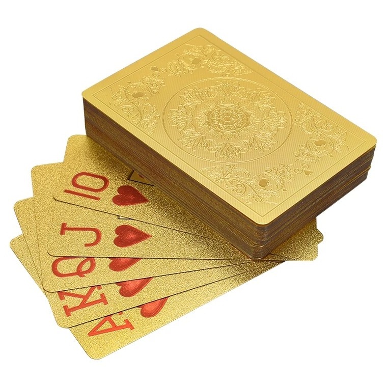 2023 Best Price Classic Gold Foil Plated Poker America Gift Plastic Playing Game Card Box