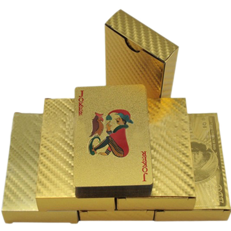 2023 Best Price Classic Gold Foil Plated Poker America Gift Plastic Playing Game Card Box