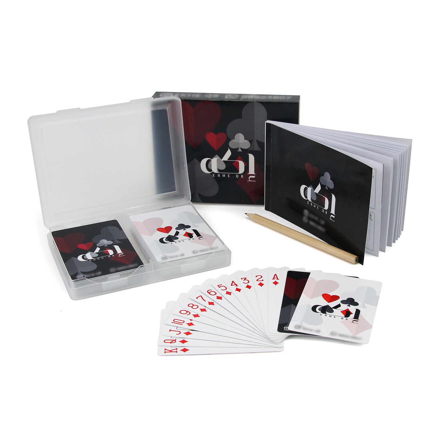 New Custom Print Logo Paper Adult Drinking Poker Cards Game Casino Playing Cards with Lid bottom Box