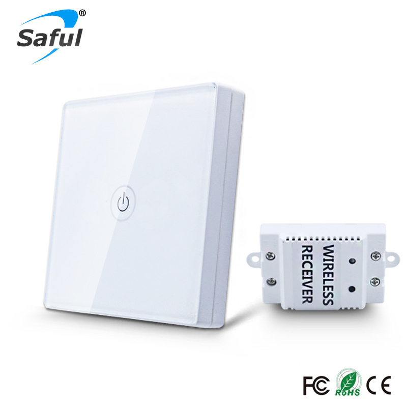 Wireless Luxury Wall Switch 2 Gang 2 Way Push Button light LED Indicator Wireless Remote Control touch Switch for wall Lamps