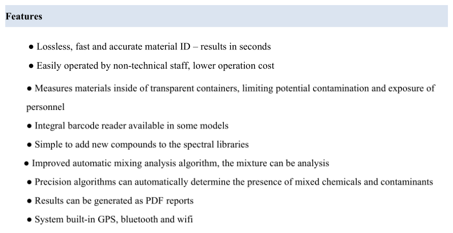 Portable  Raman Spectrometer  explosive and drug trace detector HZ-FAS801