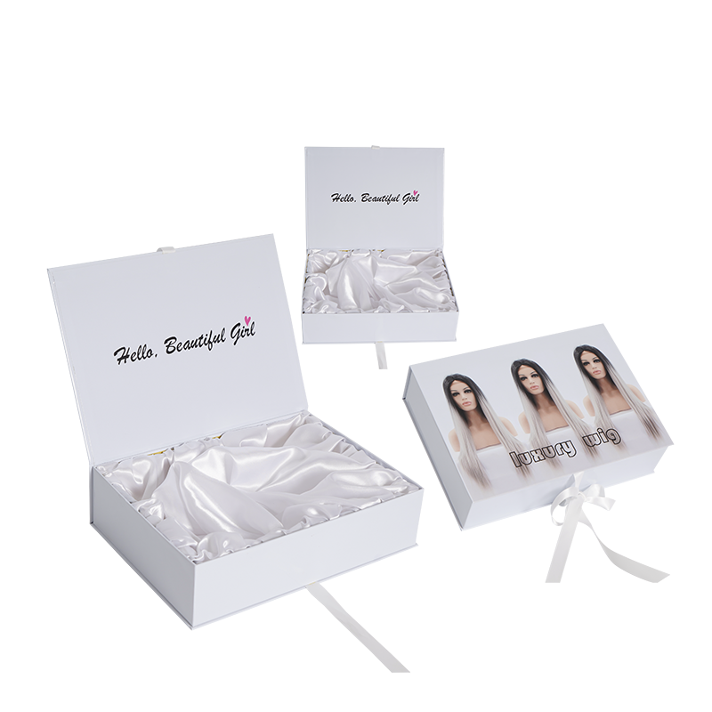 Free Samples Custom logo Luxury private label human hair wig box bundle hair extension packaging For Gifthair accessories gift