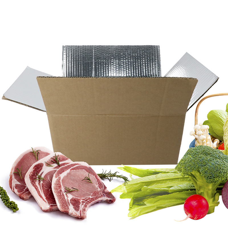 Cooler Cardboard Box Aluminum Foil Liner Insulated Shipping Boxes For Frozen Food