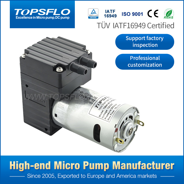 TOPSFLO 12v 24v micro diaphragm pump vacuum air pump for laboratory equipment