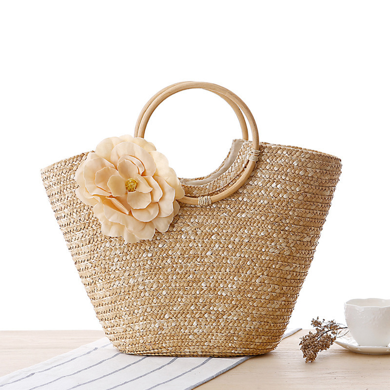 straw bags factory China wholesale 2022 new fashion women shopping cane cable casual straw handbags tote summer beach lady bag