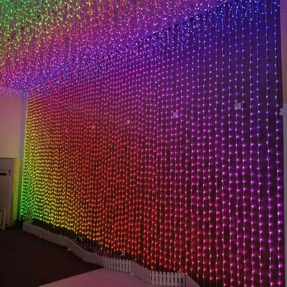 DIY DMX 512 Animated RGB Programable curtain light Led Smart Christmas Lights