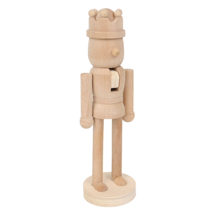 Factory Hot Sales Modern Design Wooden Nutcracker Unpainted Nutcracker Christmas Nutcracker