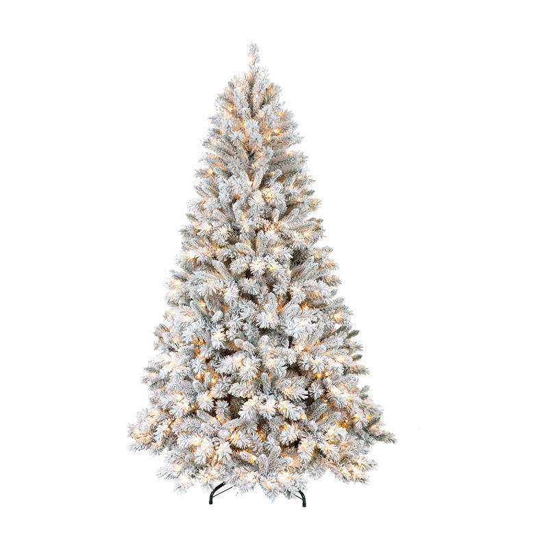 2023s Top Sellers Flocked White Snow Prelit Artificial Guangdong Supply Xmas Christmas Tree