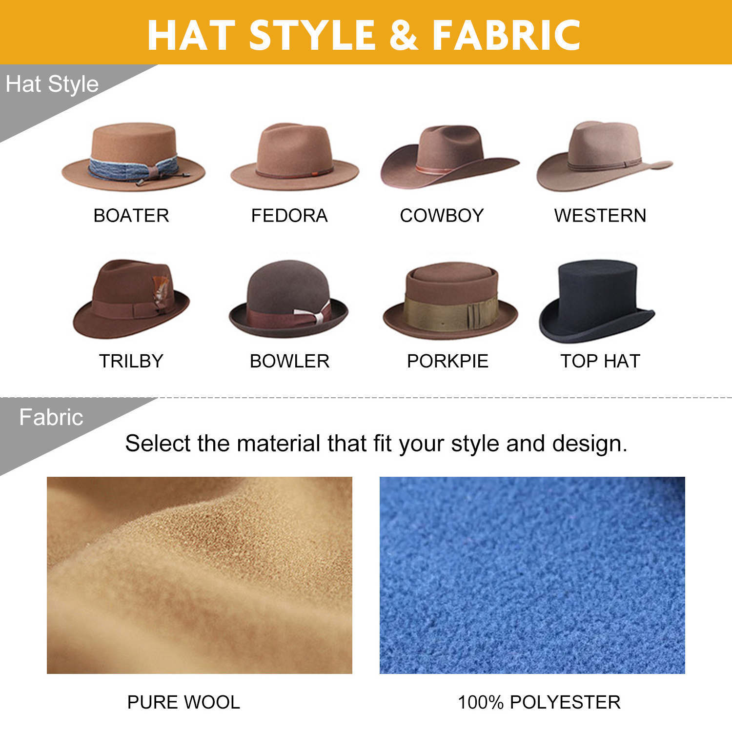 Party Wholesale Custom Wide Brim Chapeau Fedora Hat Two Double Colors  Fedora Hats