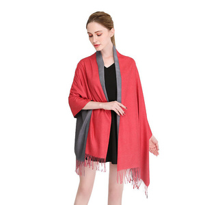 2023 Wholesale Tassel Scarves Solid Poncho Colorful Winter Scarf Ponchos Shawls For Women With Sleeves