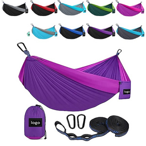 Portable Nylon New Camping Hanging Folding Knit Hammock bed outdoor hammock for hiking fishing traveling