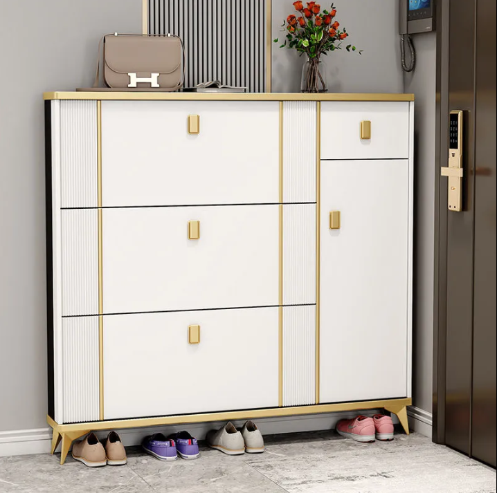 TS Shoe cabinet home entrance door outside porch cabinet large capacity storage simple modern wall shoe rack