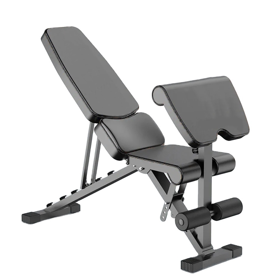 Exercise Trainer Multifunction Black Gym Weight Bench Leg Curl Weight Bench For All Body Exercise