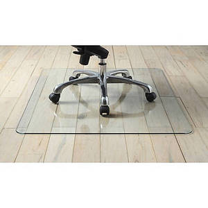 Polished Edge Clear Tempered Glass Chair Mat