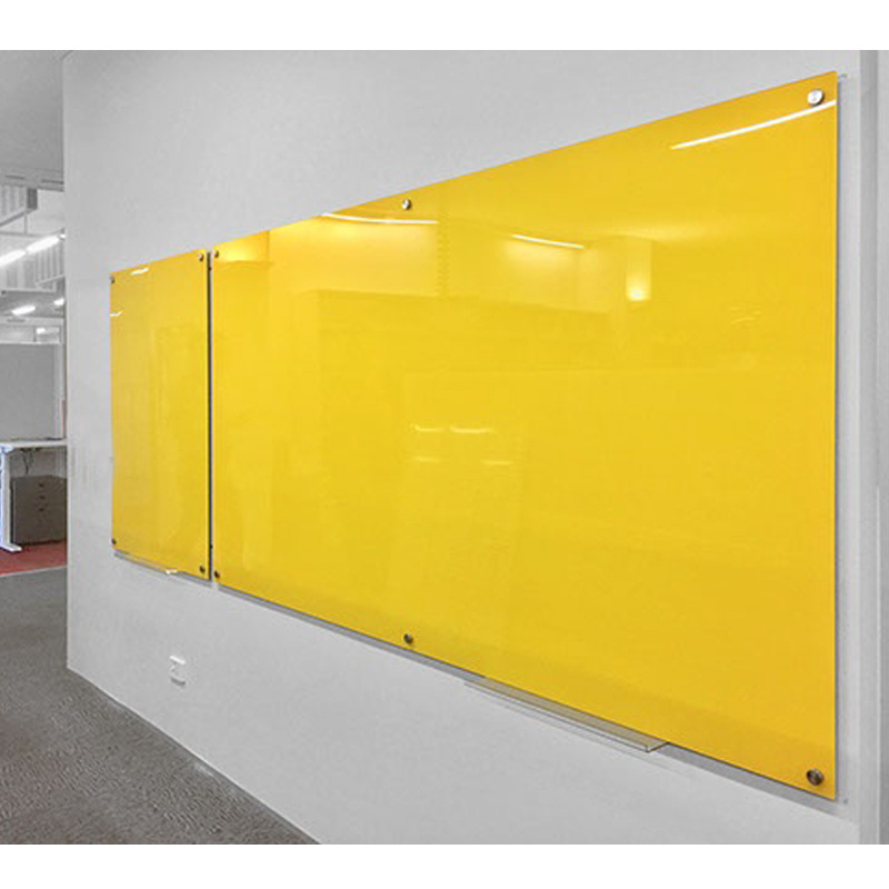 Factory high quality wall mounted big magnetic color glass whiteboard for writing