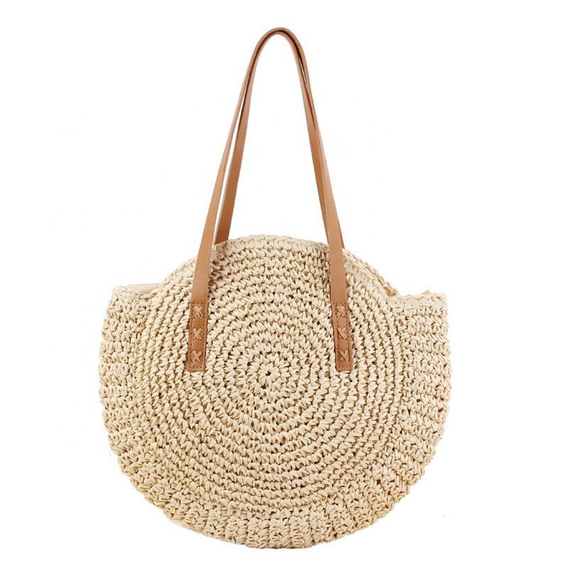 Women Lady Beach Straw Bag Manual Hand Craft Woven Rattan Bags Wholesale and Custom Made