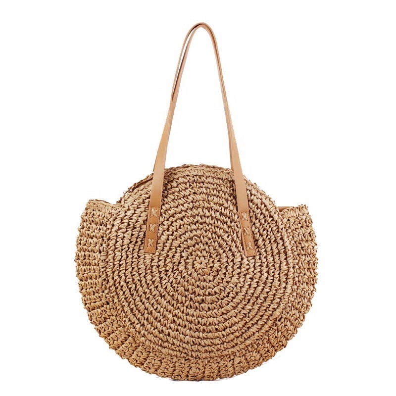 Women Lady Beach Straw Bag Manual Hand Craft Woven Rattan Bags Wholesale and Custom Made