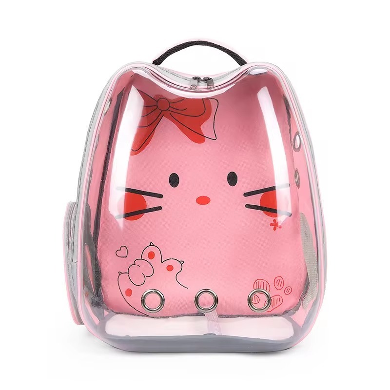 2024 Pet Outgoing Portable Multiple Pet Backpack Cat Cage Shoulder Full Transparent Cat Book Bag Dog Bag Cat Large Capacity Bag