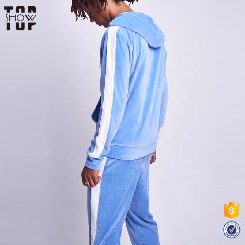 Fashion wholesale custom hight quality blank velour tracksuit men