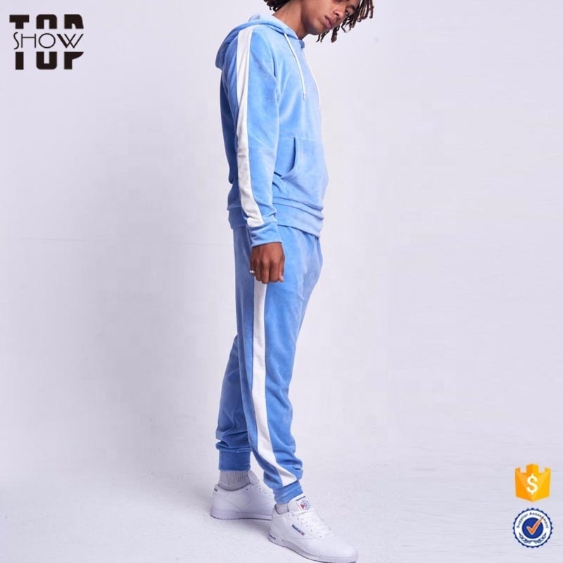 Fashion wholesale custom hight quality blank velour tracksuit men