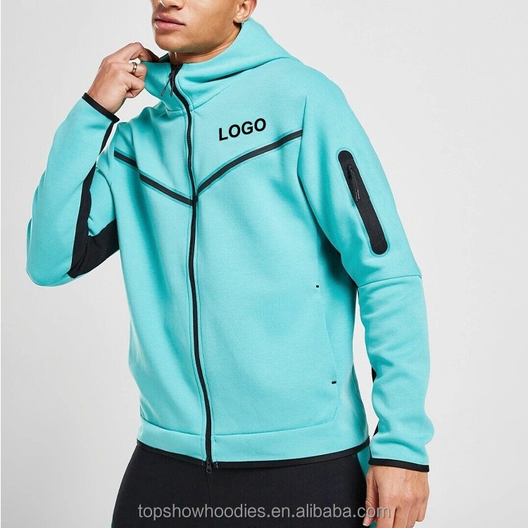 OEM Custom Oversized Color Blocked Full Zip Up Hoodie and Sweatpants Set Jogging Suit Sweatsuit Tech Fleece Tracksuit for Men