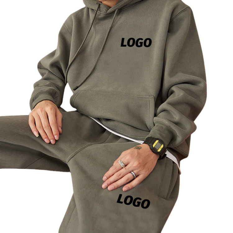 2022 OEM Spring Fashion Custom Logo Trendy French Terry Tracksuit Men French Terry Sweatsuit