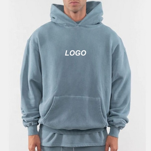 OEM Custom Manufacturers Drop Shoulder 100% Cotton Heavyweight Blank Plain Fleece Oversized Pullover Hoodie for Men