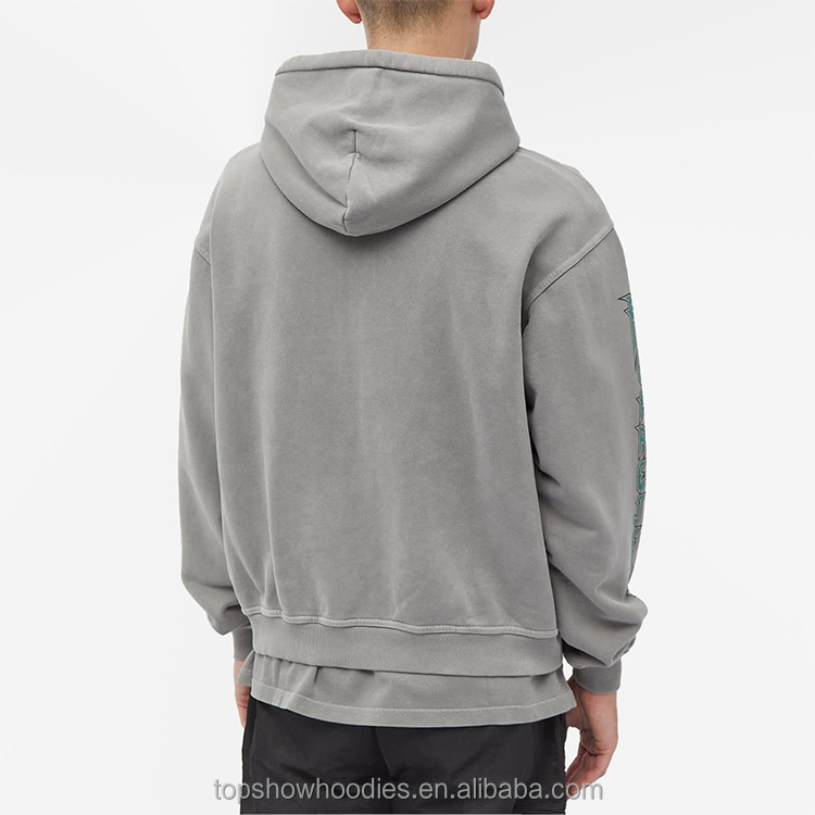 OEM Custom Blank Plain Drop Shoulder 100% Cotton French Terry Heavyweight Oversized Double Two Way Fullzip Up Hoodie for Men