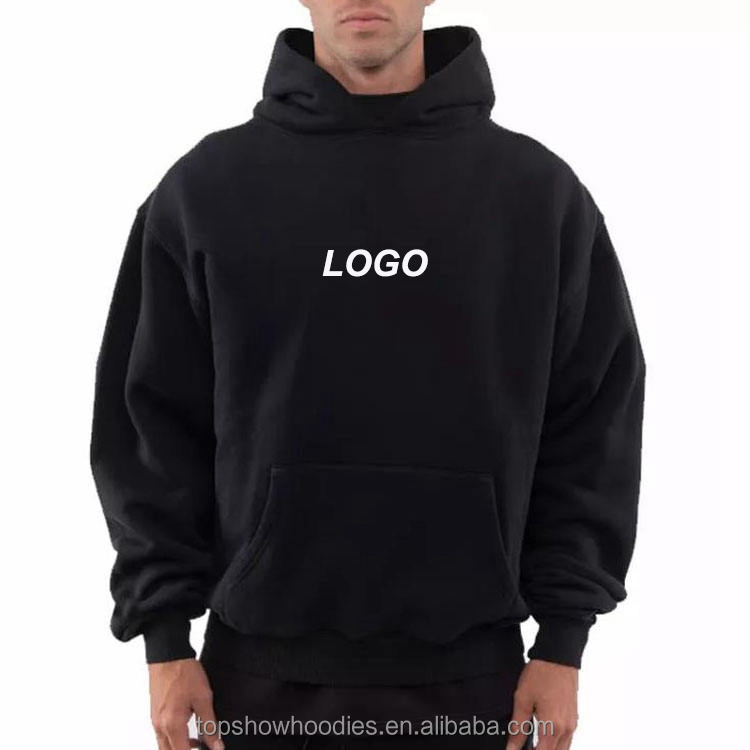 OEM Custom Manufacturers Drop Shoulder 100% Cotton Heavyweight Blank Plain Fleece Oversized Pullover Hoodie for Men